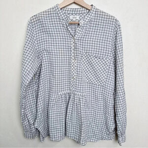 Aritzia peplum cotton blouse